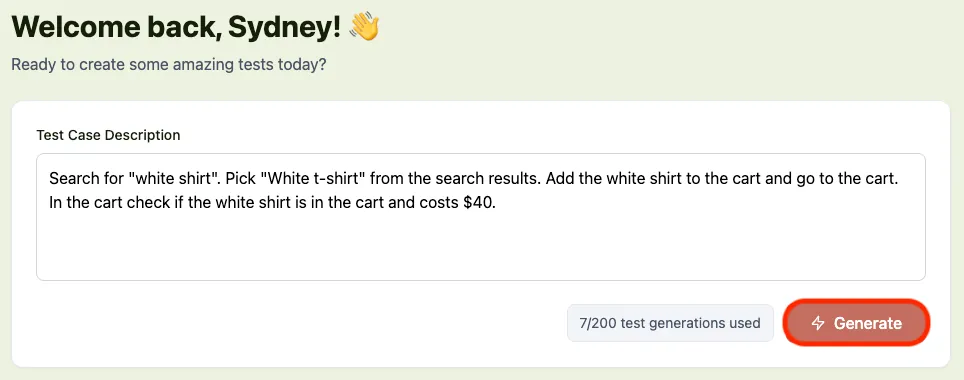 How to generate a test image